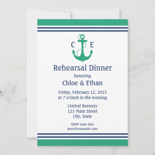 Nautical Rehearsal Dinner Invite