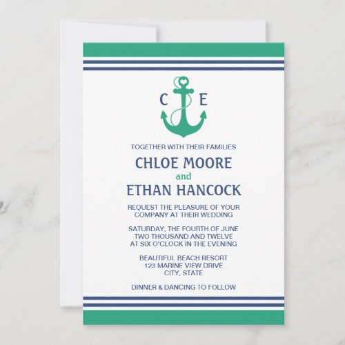Nautical Wedding Custom Invites