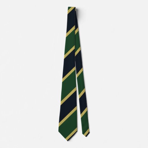 Green Navy and Gold Regimental Stripe Tie