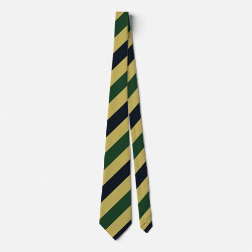 Green Navy and Gold Regimental Stripe Tie