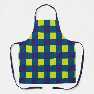 Green Navy Blue Checkerboard Apron