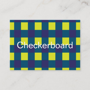 Green Navy Blue Checkerboard  Business Card