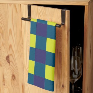 Green Navy Blue Checkerboard Pattern