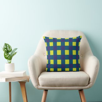 Green Navy Blue Checkerboard Pattern
