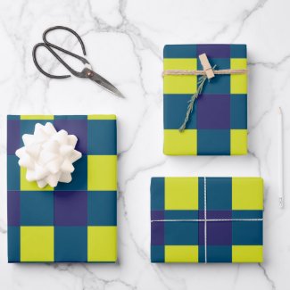 Green Navy Blue Checkerboard Pattern
