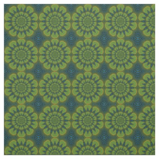 Green Navy Blue Modern Ethnic Textile Tribal Print Fabric