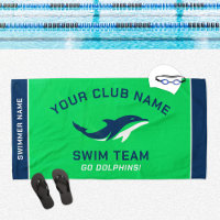 Green Navy Swim Team Custom Name
