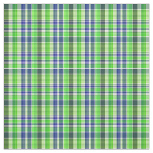 Green Navy White Preppy Madras Style Plaid Sz2#1 Fabric