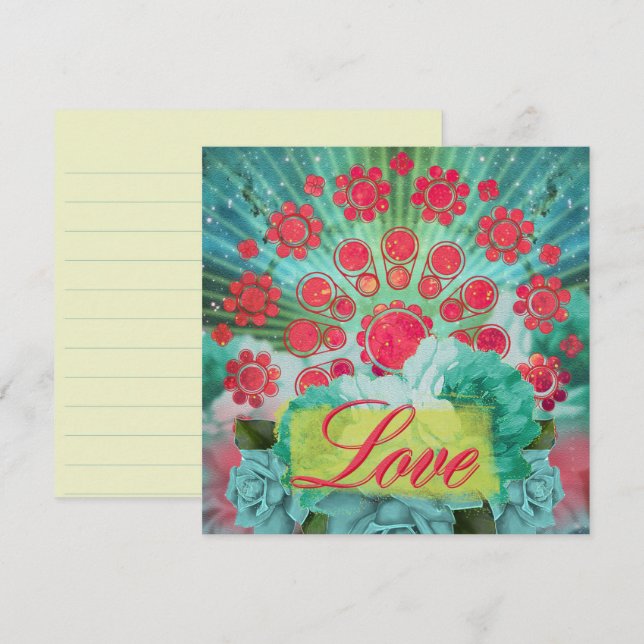 Green Nebula Mandala - Greeting Card (Front/Back)