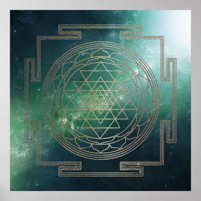 Green Nebula Sri Yantra - Poster (Front)