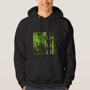 Green Neon And Black Hipster Modern Nebula Hoodie