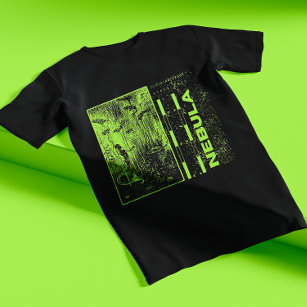 Black and clearance neon green shirt