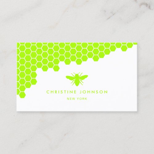 green neon bee business card