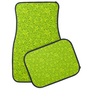 Green neon car floor mat