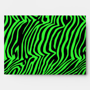 Green neon color zebra pattern envelope