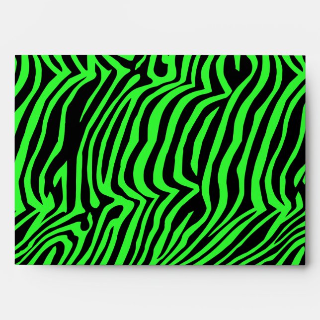 Green neon color zebra pattern envelope (Front)
