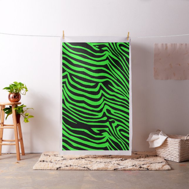 Green neon color zebra pattern fabric (In Situ)