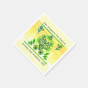 Green Neon Folk Art Sunflowers Bluetooth Speaker Napkins