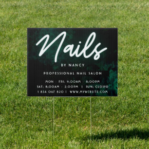Green Neon Nail Salon Nail Tech Sign 