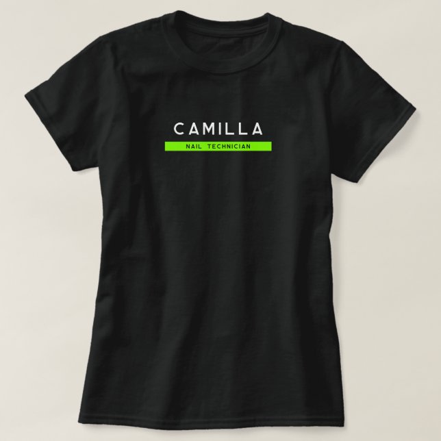 Green Neon Nail Salon & Technician T-Shirt (Design Front)