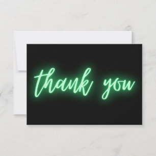 Green Neon Thank You Trendy Card