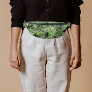 Green Nerve Plant Leaves Floral Fanny Pack