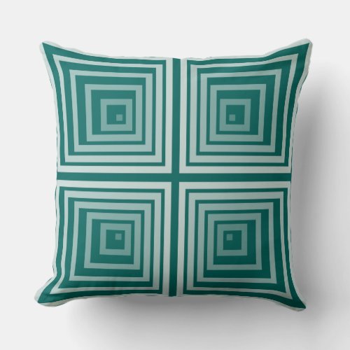 Green Nested Cornered Square Pattern_Throw Pillow