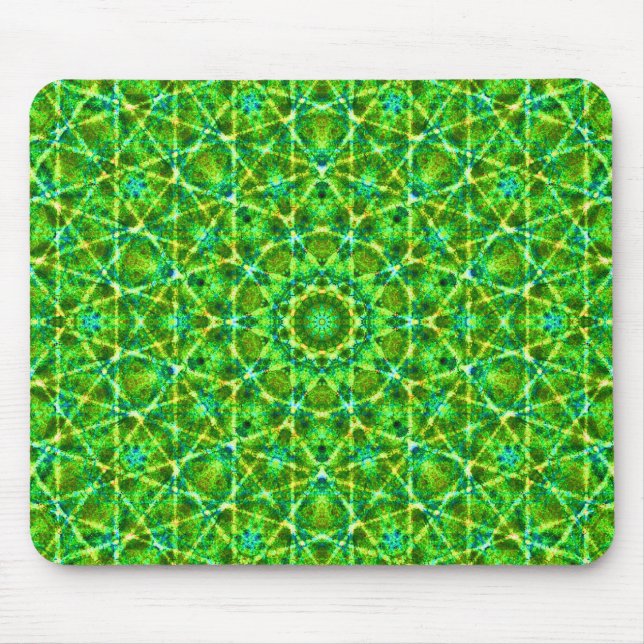 Green Net Kaleidoscope Mouse Pad (Front)