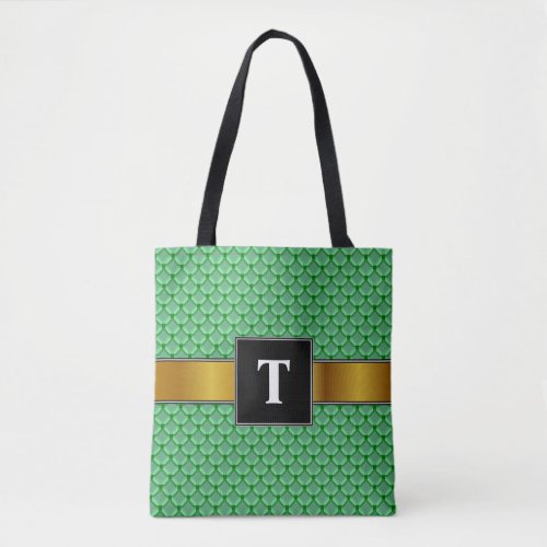 Green Net Mesh or Chainmail Like Pattern Tote Bag