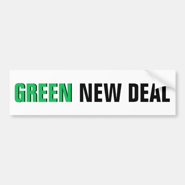 GREEN NEW DEAL BUMPER STICKER (Front)