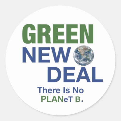 Green New Deal Classic Round Sticker