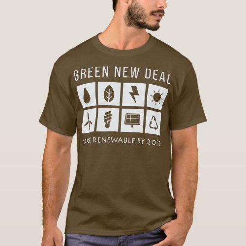 Green New Deal Climate Change Activist AOC Green T_Shirt