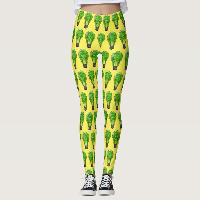 Green New Deal Light Bulb Leggings (Front)