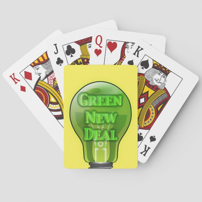 Green New Deal Light Bulb Poker Cards (Back)