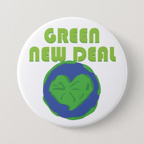 Green New Deal Love Earth Heart Button