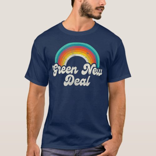 Green New Deal Retro Vintage Tshirt for Climate