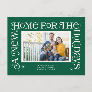 Green New Home for the Holidays Photo Holiday Postcard