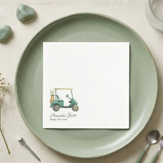 Green New to the Club Golf Cart Baby Shower  Napkins