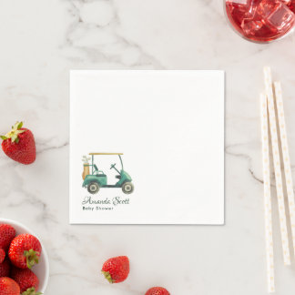 Green New to the Club Golf Cart Baby Shower  Napkins