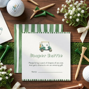 Green New to the Club Golf Cart Diaper Raffle  Enclosure Card