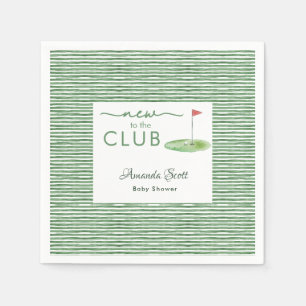Green New to the Club Golf Theme Baby Shower Napkins