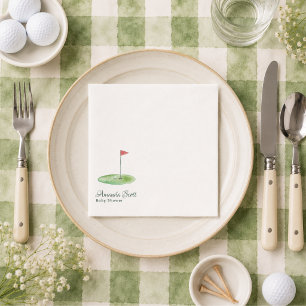 Green New to the Club Golf Theme Baby Shower  Napkins