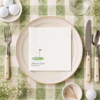 Green New to the Club Golf Theme Baby Shower  Napkins