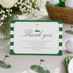 Green New to the Club Preppy Classic Baby Shower  Enclosure Card