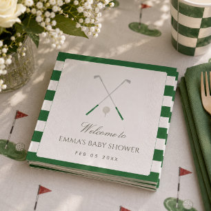 Green New to the Club Preppy Classic Baby Shower Napkins
