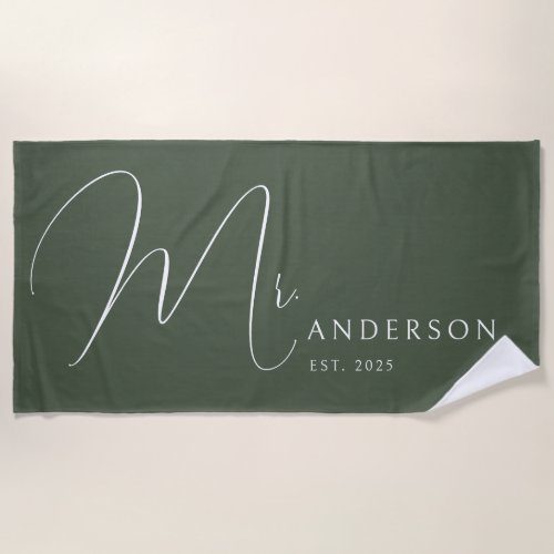 Green Newlyweds Mr Name Personalized Honeymoon