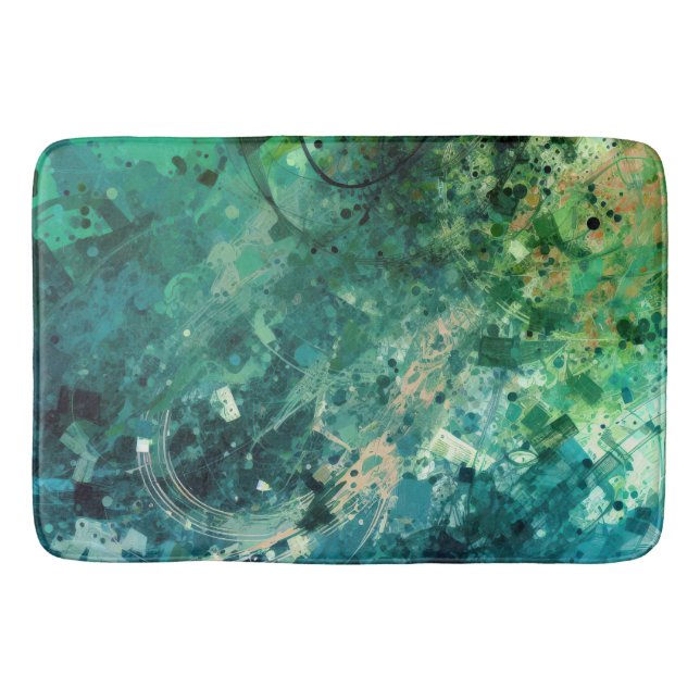Green Noise Abstract Bath Mat (Front)
