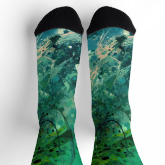 Green Noise Abstract Socks