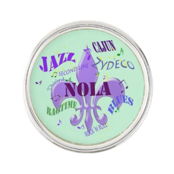 Green Nola New Orleans Music Pin by EnchantedBayou at Zazzle