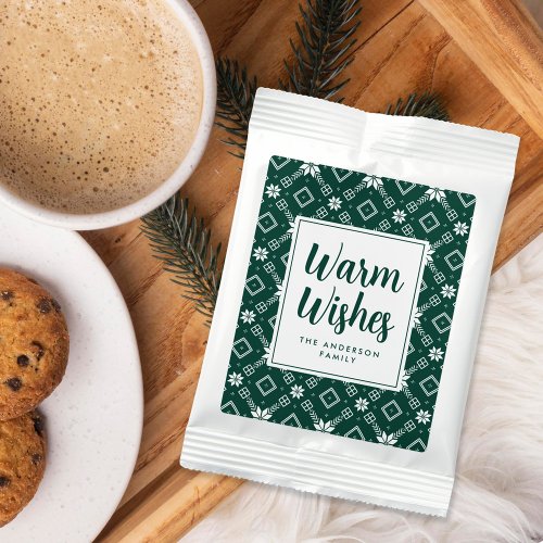 Green Nordic Snowflake Pattern Hot Chocolate Drink Mix
